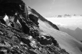 Climbing route above Indren Glacier
