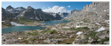 Panoramic of our tent in Titcomb Basin