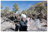 Norah amidst the lava rocks