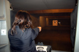 Emilaine shooting 9 MM at gun range