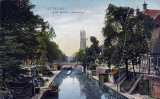 Utrecht, Oude Gracht met Domtoren, circa 1905