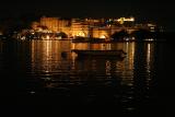 City Palace from Jagmandir Palace at night