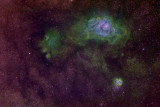 Lagoon & Trifid Hubble Palette V2