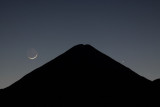 Waning Crescent Moon and Mercury Rise Over Licancabur