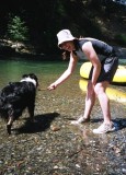 Christine Bartlett with Scout on Butte Creek
