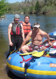 Lucas Hatch with his Father Mike and Uncle Cliff on the American River