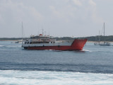 Car/Cargo ferry Ofiusa Nova approaching La Savina - June 2011