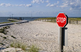 Barrett Beach stop sign