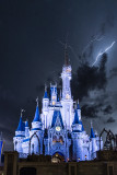 Cinderella Castle and Lightning Storm at Night