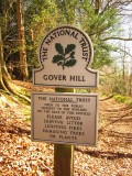 The descent to Gover  Hill crossroads.