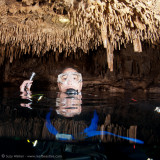 Mike inside Chac Mool Cenote air pocket
