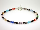 Crystals with Sterling Silver Bali Spacers, Rondelle Beads, and Sterling Silver Bali Toggle 18 Necklace