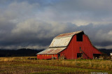 Red Barn and Stormy Sky