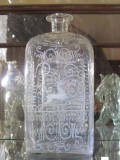 an early 19th c. etched glass bottle from Ukraine