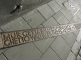 street marker showing the former ghetto wall