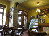 inside the cafe, lots of memorabilia