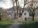 walking the old path between the houses