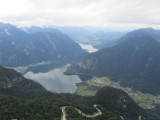 the village of Hallstatt is visible to the left