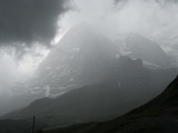 Eiger is almost hidden by mist