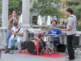 ...a blues band is playing