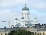 in the distance, the city cathedral (and emblem)