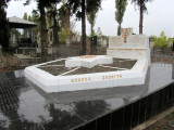 here is a monument to the victims of the Shoah, noting the towns where they died