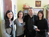 With English teacher Dominika Michalska, Gina Kuhn of the Krakow Galicia Jewish Museum, and School Director Tomasz Galant
