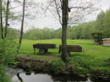 nearby, a creek wanders through the village