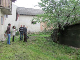 now the discussion is about where other stones may still be found in this courtyard