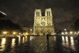 Notre Dame cathedral in the rain, Paris
