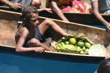 Selling fruit along side the ship