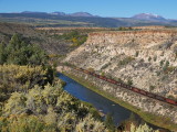 Coal Train following the Colorado River
