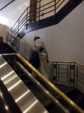 but leave the station to go to Mitchells for lunch. Ron takes the stairs as I ride the escillator.