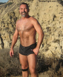 hiking man gym shorts bulge stomach hairychest.jpg