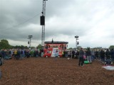 We arrive at  Hyde Park to await Bruce - and 80 million litres of forest bark have helped with the mud situation!