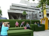 Posing on giant chairs
