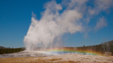 Geyser with Rainbow in Mist - Near Old Faithful