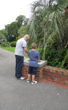 Adrian and James at the treasure hunt, Fitzroy Gardens