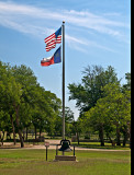 Flag pole and bell