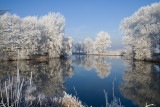 View on the ditch around fortress Werk het Spoel at Culemborg The Netherlands