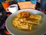 Costa Rican Breakfast, Yuca With Scrambled Eggs And Some Fantastic Roots