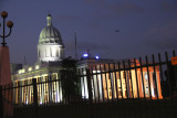Night view of the Colombo Town Hall, which  is the headquarters of the Colombo Municipal Council and the office of the Mayor.
