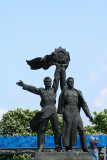Heroic looking sculpture near the Peoples' Friendship Monument.
