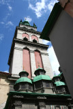 Lower view looking up at the Kornyak Tower.