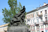 Potempkin sculpture in memory of the 1905 Revolution against czarism in Russia.