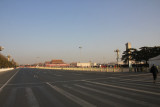 View of Tiananmen Square from Nanchang Jie Street in Beijing.  It is the largest city square in the world.