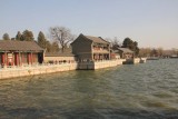 View behind me of the lake with more royal buildings.