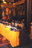 These Buddhists were having some kind of meeting or religious ceremony.