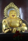 A magnificent happy Buddha was also on display, protected by plexiglass.