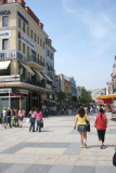 Women walking in the main square towards Plovdivs Main Street.